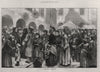 A hiring fair in Warwickshire. Recruitment 1872 old antique print picture