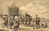 The Last Load. Farming. Hay harvest 1872 old antique vintage print picture