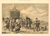 The Last Load. Farming. Hay harvest 1872 old antique vintage print picture