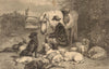Dog boy & Clumber Spaniels by GB Goddard. Horse Hunting Rabbits Pheasants 1872