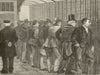 Visiting day in Newgate prison. London. Gaol jail 1873 old antique print