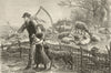 The Foster Lamb. Sheep. Sickle. Windmill 1873 old antique print picture
