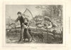 The Foster Lamb. Sheep. Sickle. Windmill 1873 old antique print picture