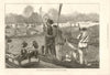 The Oxford & Cambridge boat race: cheering the victors. London 1873 old print