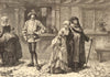 Love at first sight by CJ Staniland. Romance 1873 old antique print picture