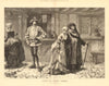Love at first sight by CJ Staniland. Romance 1873 old antique print picture