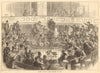 A Sunday amusement at Madrid. Cockfighting Cockpit 1873 old antique print
