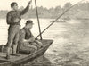 A member of a Thames angling club. Fishing 1873 old antique print picture