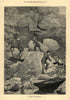 Rob Roy's Cave, Loch Lomond. Scotland 1873 old antique vintage print picture