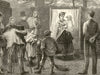 The Travelling photographer. Family 1873 old antique vintage print picture