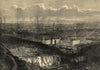 View of Bradford from Cliff Quarry. Yorkshire 1873 old antique print picture