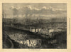 View of Bradford from Cliff Quarry. Yorkshire 1873 old antique print picture