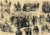 Bradford new town hall. Sketches in the streets. Yorkshire 1873 old print