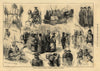 Bradford new town hall. Sketches in the streets. Yorkshire 1873 old print