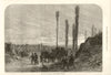 The vintage in France: Grape gatherers returning. Wine harvest 1873 old print