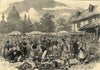 Fruit & vegetable market, Vienna. Austria 1873 old antique print picture