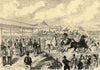The King of Italy in Vienna: exhibition of horses. Austria 1873 old print