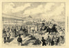 The King of Italy in Vienna: exhibition of horses. Austria 1873 old print