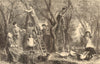 An Apple Orchard. Apple picking. Farming 1873 old antique print picture