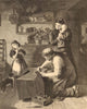 Mending the old cradle, by A Stocks. Children babies. Woodwork repair 1873