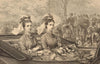 The Sisters. A Sketch in Rotten Row. Hyde Park. Carriages 1873 old print