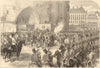 Corpus Christi festival procession, St. Stephen's church, Vienna. Austria 1874