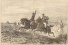 Chasse au renard, by Guillaume Regamey. Fox hunting 1874 old antique print