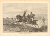Chasse au renard, by Guillaume Regamey. Fox hunting 1874 old antique print