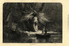 By the river side. Romance. Boats 1874 old antique vintage print picture