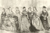 Fancy dress ball at Marlborough House: Ladies costumes. Pall Mall, London 1874