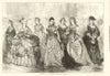 Fancy dress ball at Marlborough House: Ladies costumes. Pall Mall, London 1874