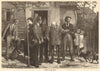 Tourists on the tramp. Society 1874 old antique vintage print picture