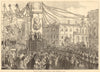 Procession of freemasons at Plymouth to meet Prince of Wales (Edward VII) 1874