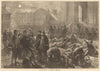 Vintagers waiting to be hired at Argenteuil. Wine. Val-d'Oise 1874 old print