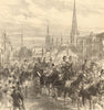Prince & Princess of Wales Royal Visit to Coventry. Procession 1874 old print