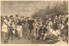 Winter amusements. Winter sports. Ice skating 1875 old antique print picture