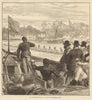 The universities' boat-race: coaching the Cambridge crew. Rowing 1875 print