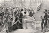 The Princess of Wales launching the new ironclad Alexandra. Chatham. Ships 1875