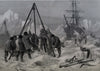 Arctic life: cutting a way out of the ice from winter quarters. Explorers 1875