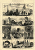 Evesham churches: St Lawrence All Saints Deerhurst Tewkesbury Pershore 1875