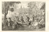 Paris in Summer: Bain à la Grenouillère, at Croissy 1875 old antique print