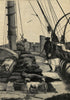 Arctic expedition: Quarter-deck of the Pandora. Polar bear 1875 old print