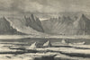 Greenland. South Strom-Fiord & the inland glacier. Arctic 1875 old print