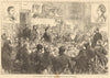 The Bravo inquest: sketch in court. Mrs Cox cross-examined by Mr Lewis 1876