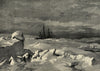 North Pole expedition: HMS Alert frozen in her winter quarters. Arctic 1876