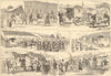 Serbian-Turkish War: British Ambulance Paracin Smederevo. Serbia 1876 print