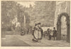 An oasis in the desert: Fountain Court, the Temple. London 1876 old print