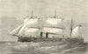 The New Turkish Warship Memdouhiyé. Ships 1877 old antique print picture