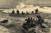 The Pandora Arctic Expedition: Walrus-shooting. Explorers 1877 old print