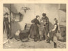 Grinding an ice skate in Friesland. Netherlands 1877 old antique print picture